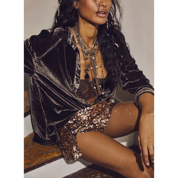 🎉LAST CHANCE🎉 FREE PEOPLE Annalise Sequin Mini Skirt / Multi Combo - Picture 7 of 12